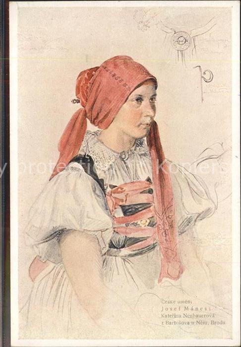 Trachten Tschechien Künstlerkarte Josef Manes Ka