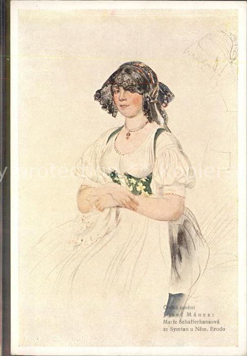Kuenstlerkarte Josef Manes Marie Schafferhansova Symta