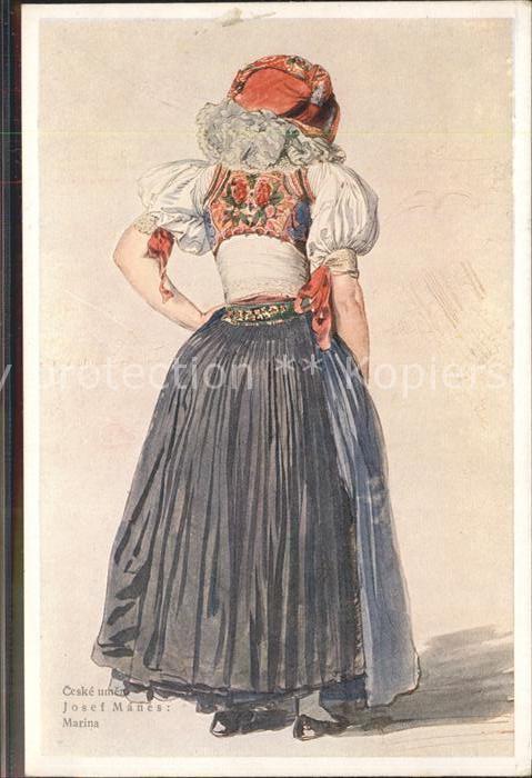 Trachten Künstlerkarte Josef Manes Ceske umeni M