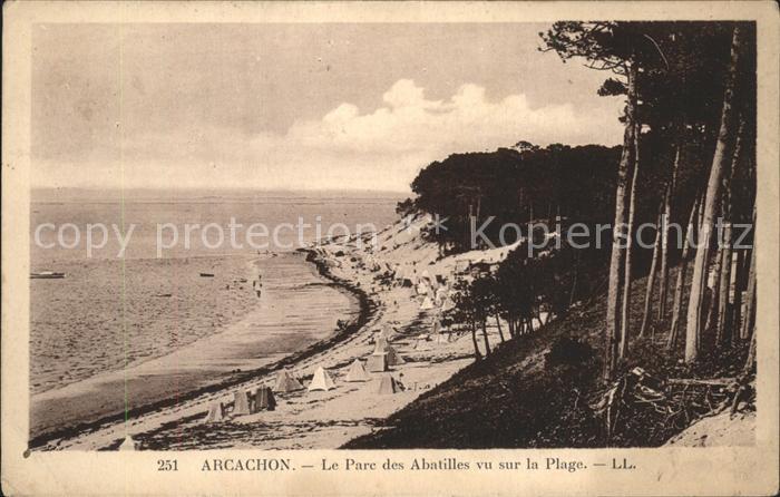 Arcachon Gironde Strand Parc des Abatilles vu sur la Pla