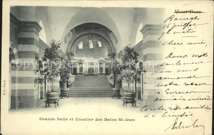 Mont-Dore Grande Salle et Escalier Bains St-Jean