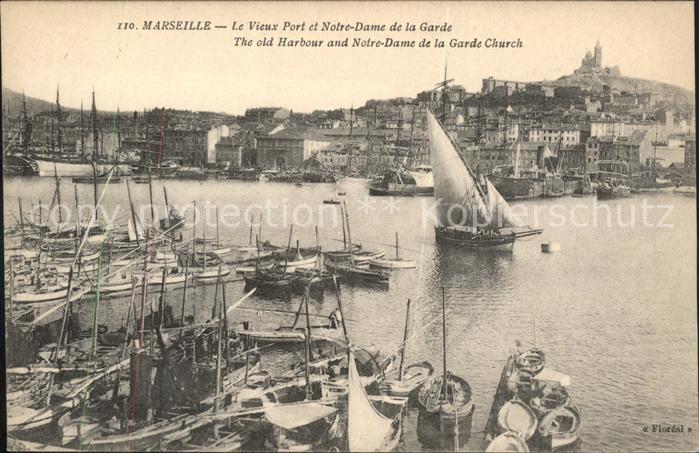 Marseille Bouches-du-Rhone Vieux Port Notre-Dame Garde Church