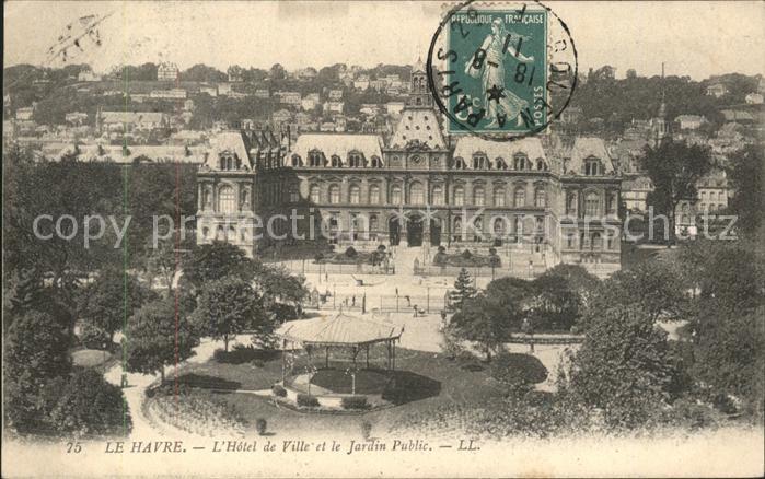 Le Havre Hotel de Ville Jardin Public