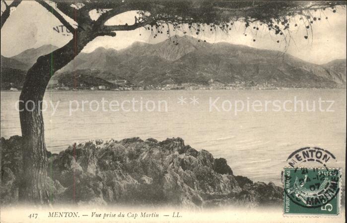 Menton Alpes Maritimes Vue prise du Cap Martin