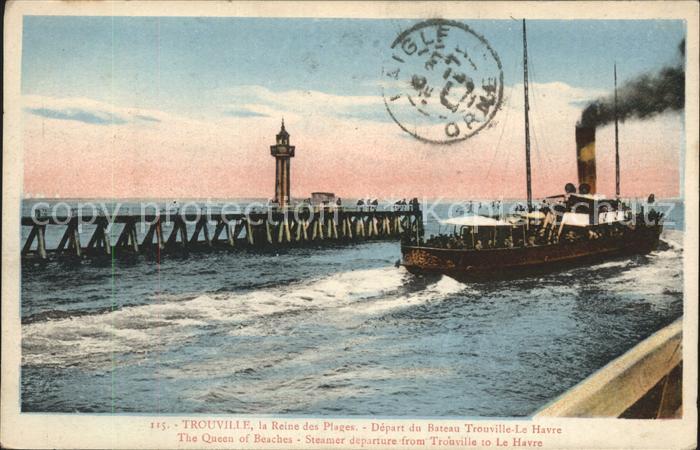 Trouville Havre Plages Leuchtturm Dampfschiff