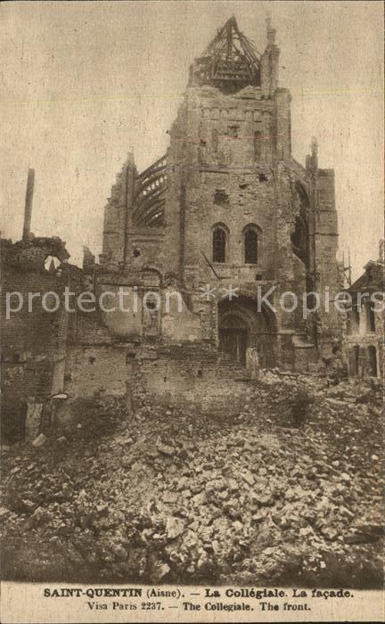 Saint-Quentin 02 Aisne Collegiale la facade