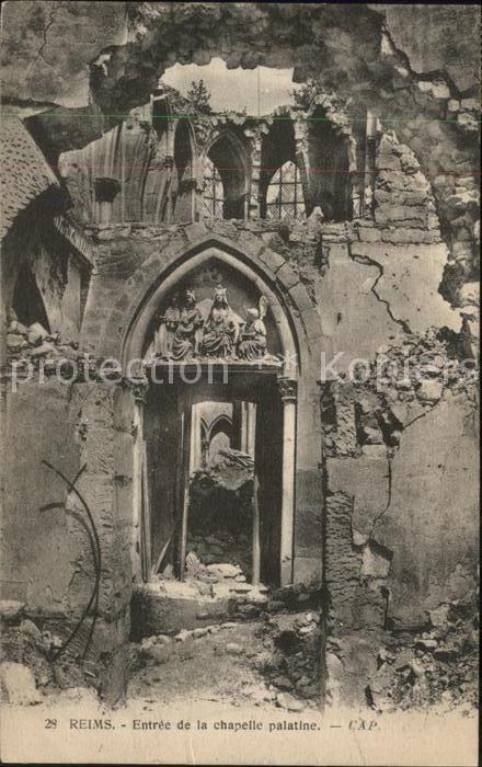 Reims Champagne Ardenne Entree de la chapelle palatine Zerstöru