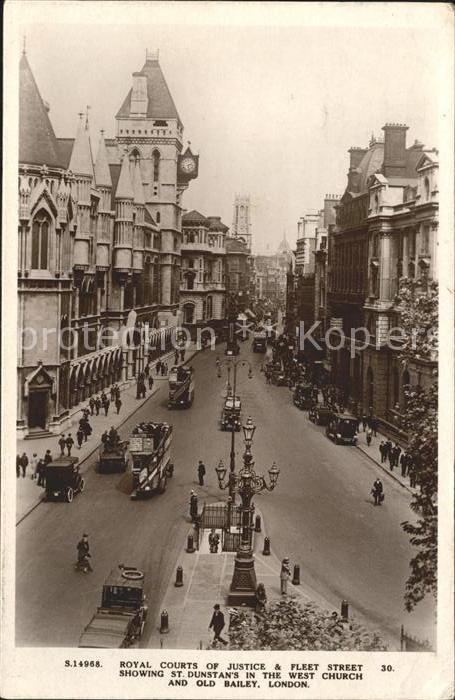 London Royal Courts of Justice Fleet Street St. Dunstans West Church Old Baily