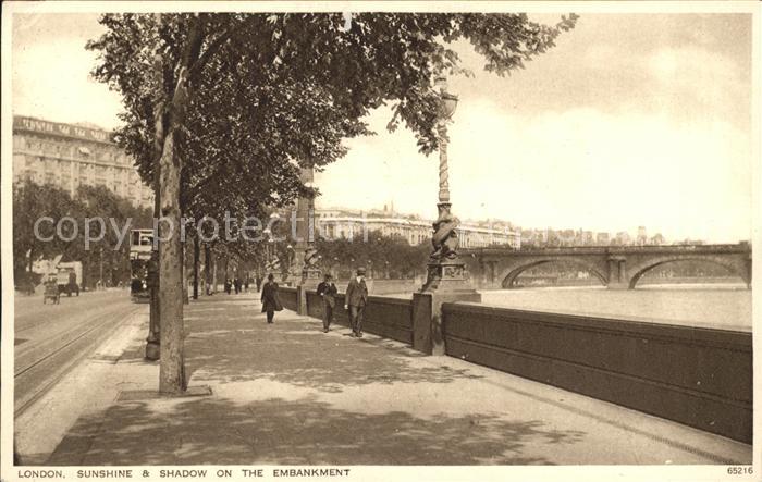 London Sunshine and Shadow on the Embankment Bridge