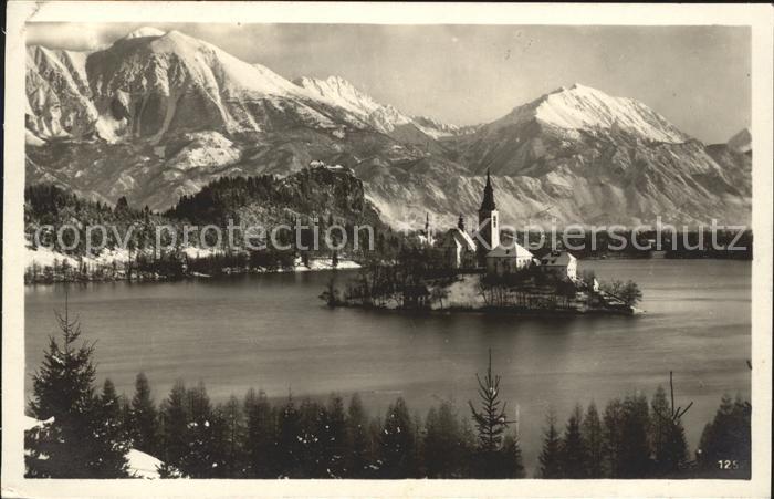 Bled Letovisce Bled in Karavanke Insel Bergpanorama