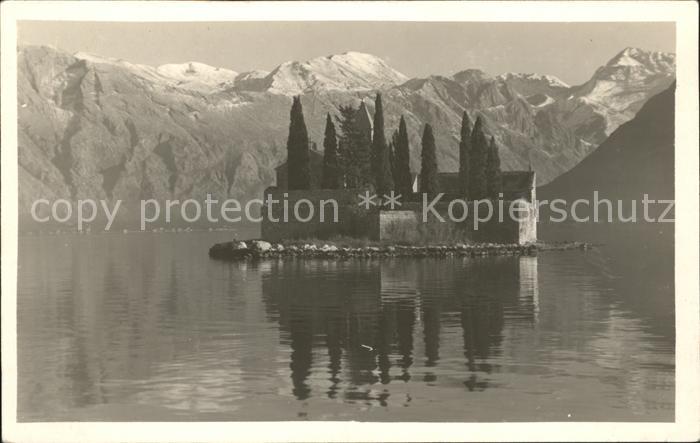 Perast Montenegro Insel Gebirgspanorama