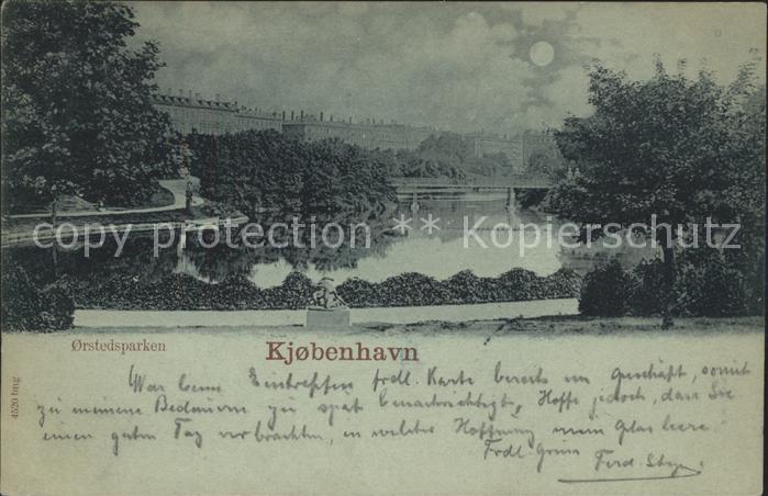 Kobenhavn Orstedsparken im Mondschein