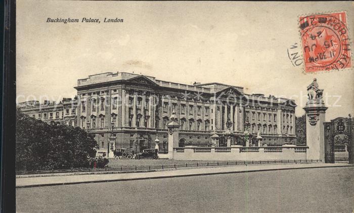 London Buckingham Palace Stempel auf AK