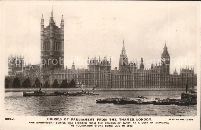 London Houses of Parliament from the Thames