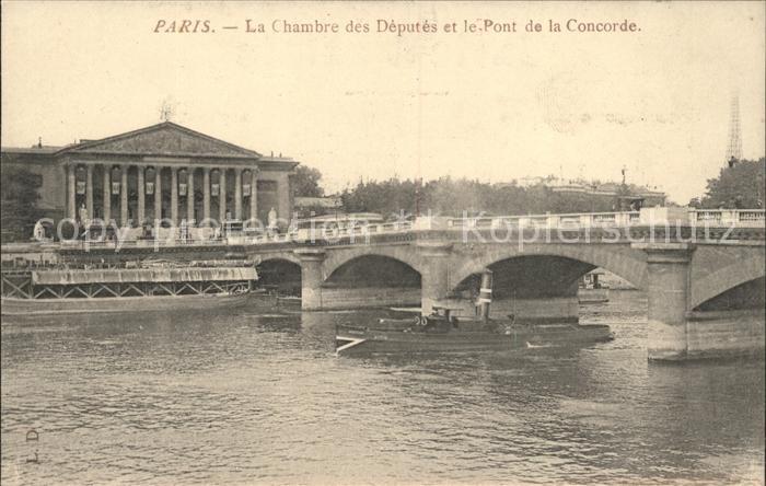 Paris Chambre des Deputes et Pont de la Concorde