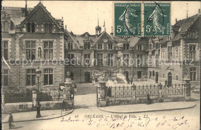 Orleans Loiret Hotel de Ville Stempel auf AK