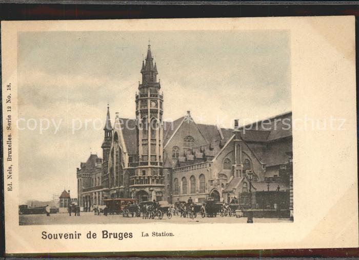 Bruges BRUGGE Belgie La Station Pferdedroschken