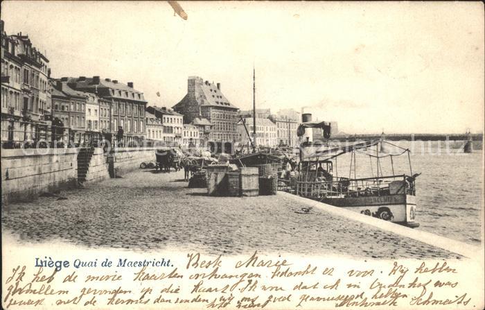 Liege Luettich Quai de Maestricht Bateau