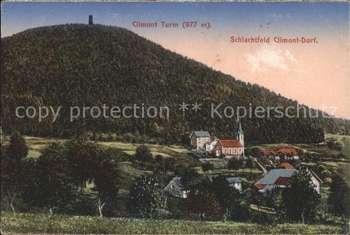 Climont Schlachtfeld Kirche Turm Weltkrieg