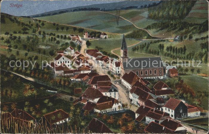 Steige Ortsansicht mit Kirche