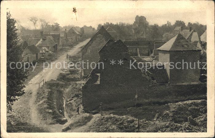 Dompierre-Becquincourt Gefecht Zerstörung Trümmer Weltkrieg