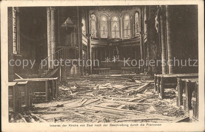 Saal Elsass Inneres der Kirche Zerstörung Weltkrieg
