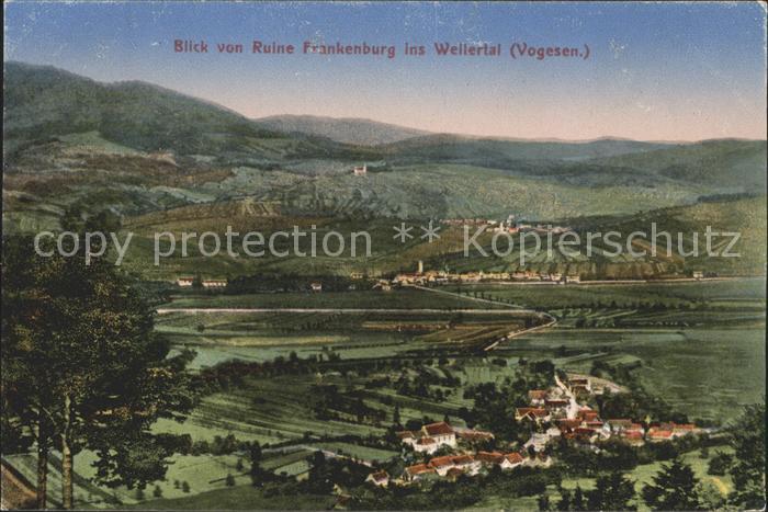Altenberg Elsass Panorama Blick von Ruine Frankenburg in