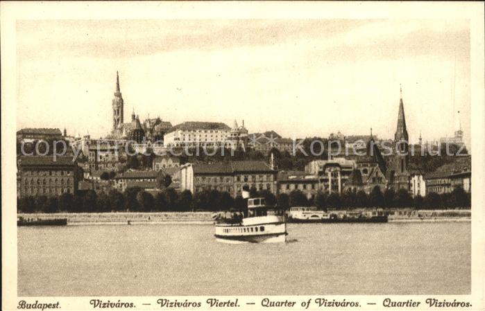 Budapest Vizivaros Viertel Kirche Faehrboot