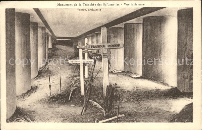 Verdun Meuse Monument de la Tranchee des Baionnettes vue interieure