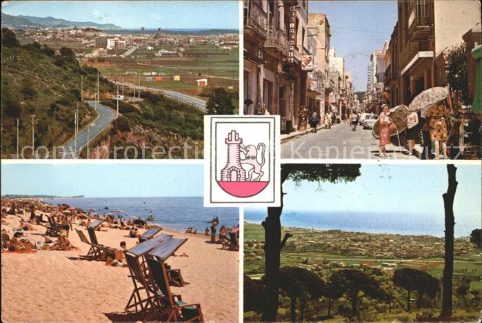 Malgrat de Mar Teilansichten Strand Costa Dorada Wappen