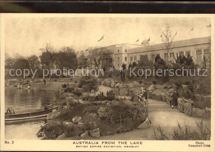 Wembley British Empire Exhibition Australia from the Lake