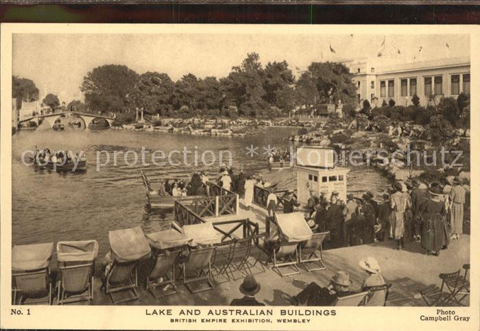 Wembley British Empire Exhibition Lake and Australian Buildings