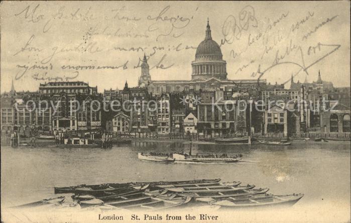 London St. Pauls Cathedral from the River