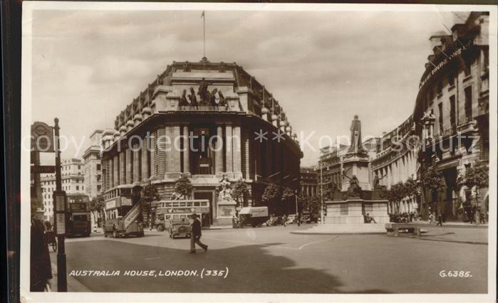 London Australia House Monument Valentines Postcard