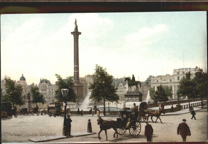 London Trafalgar Square Monument Pferdedroschke