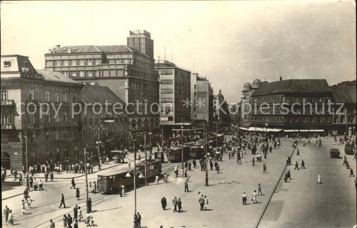 Zagreb Republik Platz Strassenbahn