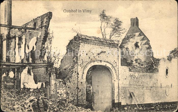 Vimy Gutshof Trümmer Weltkrieg