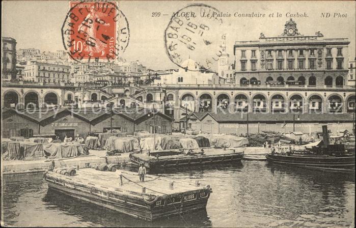 Alger Algerien Palais Consulaire et la Casbah Stempel