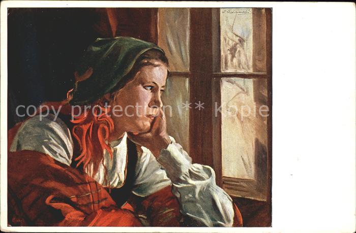 Krakau Krakow Frau Künstlerkarte