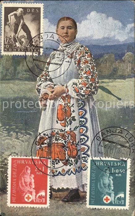 Banjaluka Banja Luka Trachten Stempel auf AK