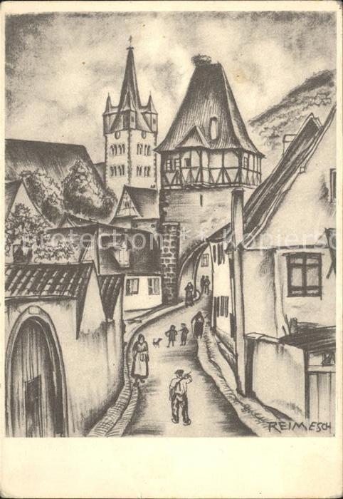 Kestenholz Elsass mit Herenturm Serie Das groessere Reich Kuenstlerkarte Reimesc