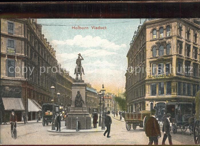 London Holborn Viaduct Monument Pferdekutsche
