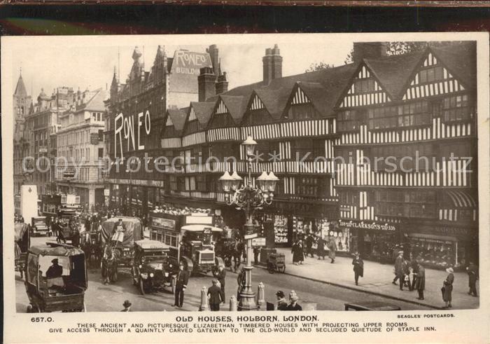 London Old Houses Holborn Traffic
