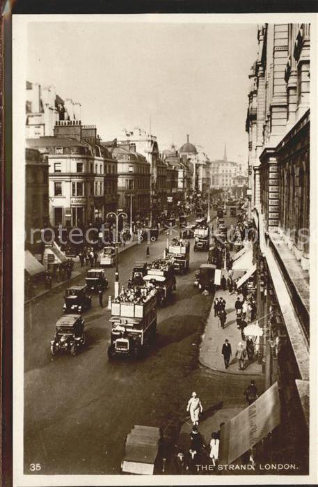 London The Strand Traffic Bus Automobile