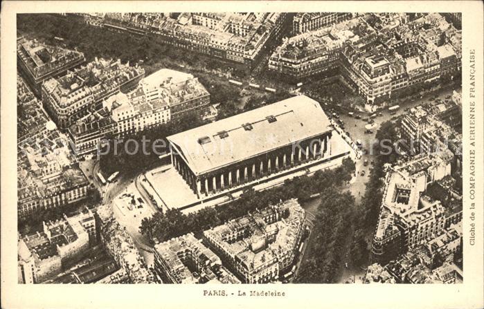 Paris La Madeleine Eglise vue aerienne