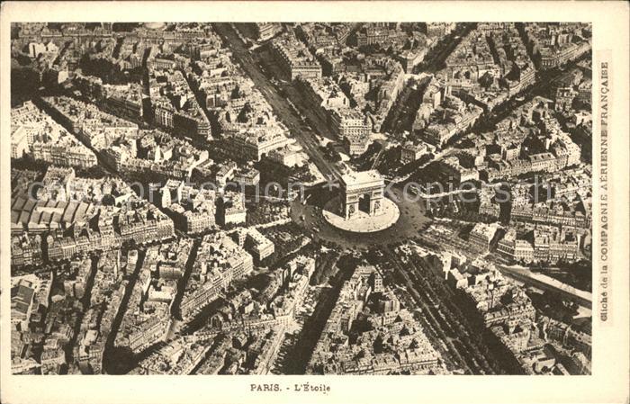 Paris Place de l'Etoile vue aerienne