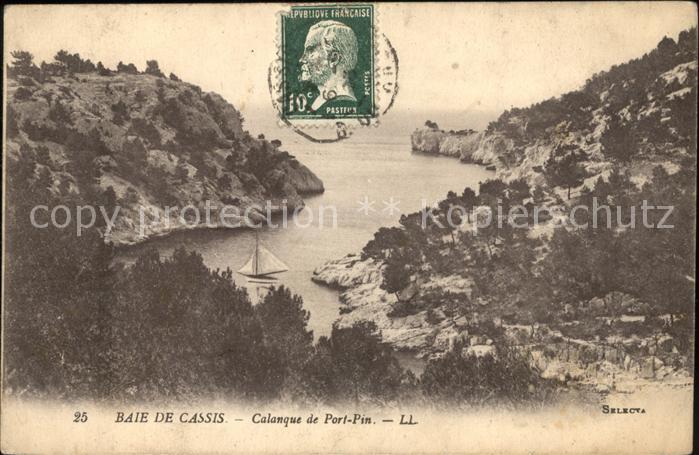 Cassis Baie Calanque de Port Pin Stempel auf A