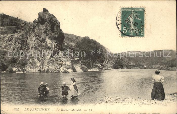 Le Pertuiset Le Rocher Maudit Stempel auf AK