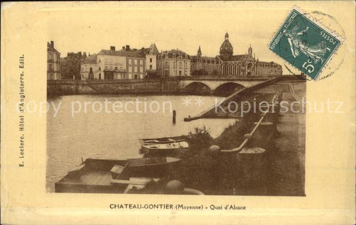 Chateau-Gontier Quai d_Alsace Stempel auf AK