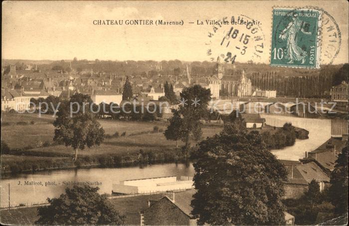 Chateau-Gontier La Ville vue de Bel Air Stempel auf AK